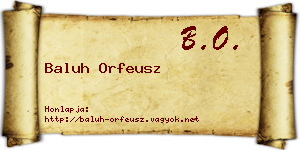 Baluh Orfeusz névjegykártya